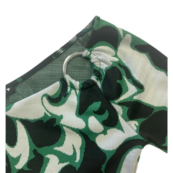 Zara JACQUARD Asymmetrical Long Sleeve Top Size Small - Picture 11 of 14